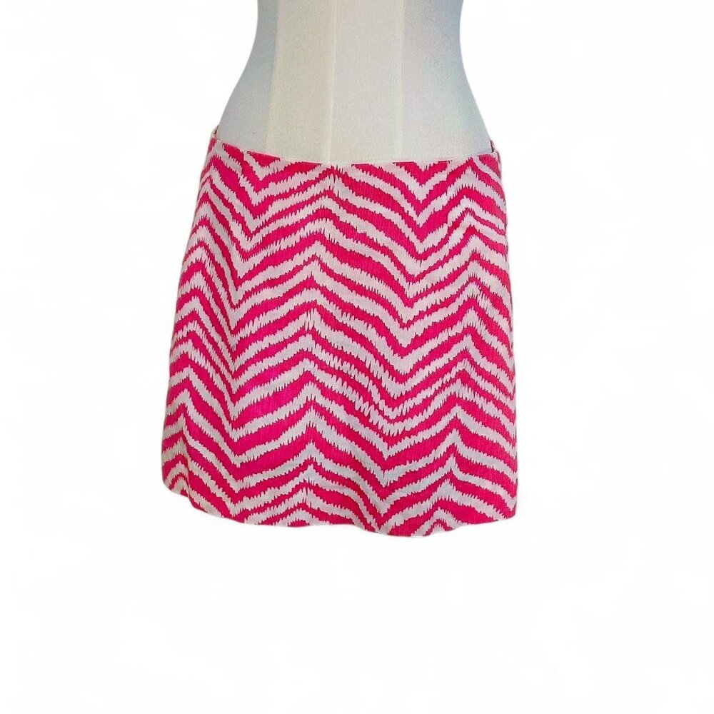 Lilly Pulitzer Pink and White Zebra Zigzag Skort - Size 6